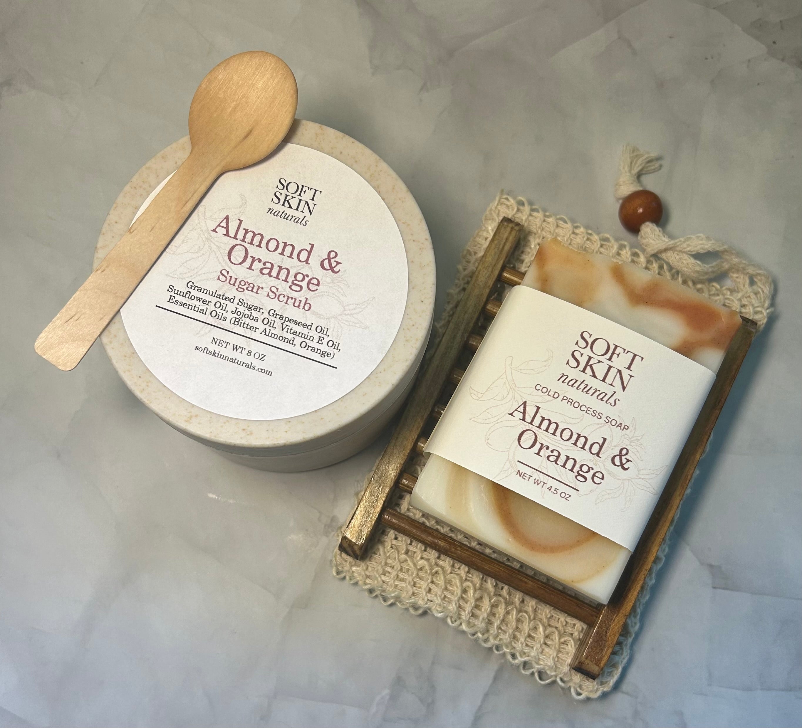 Almond and Orange soap with matching sugar scrub