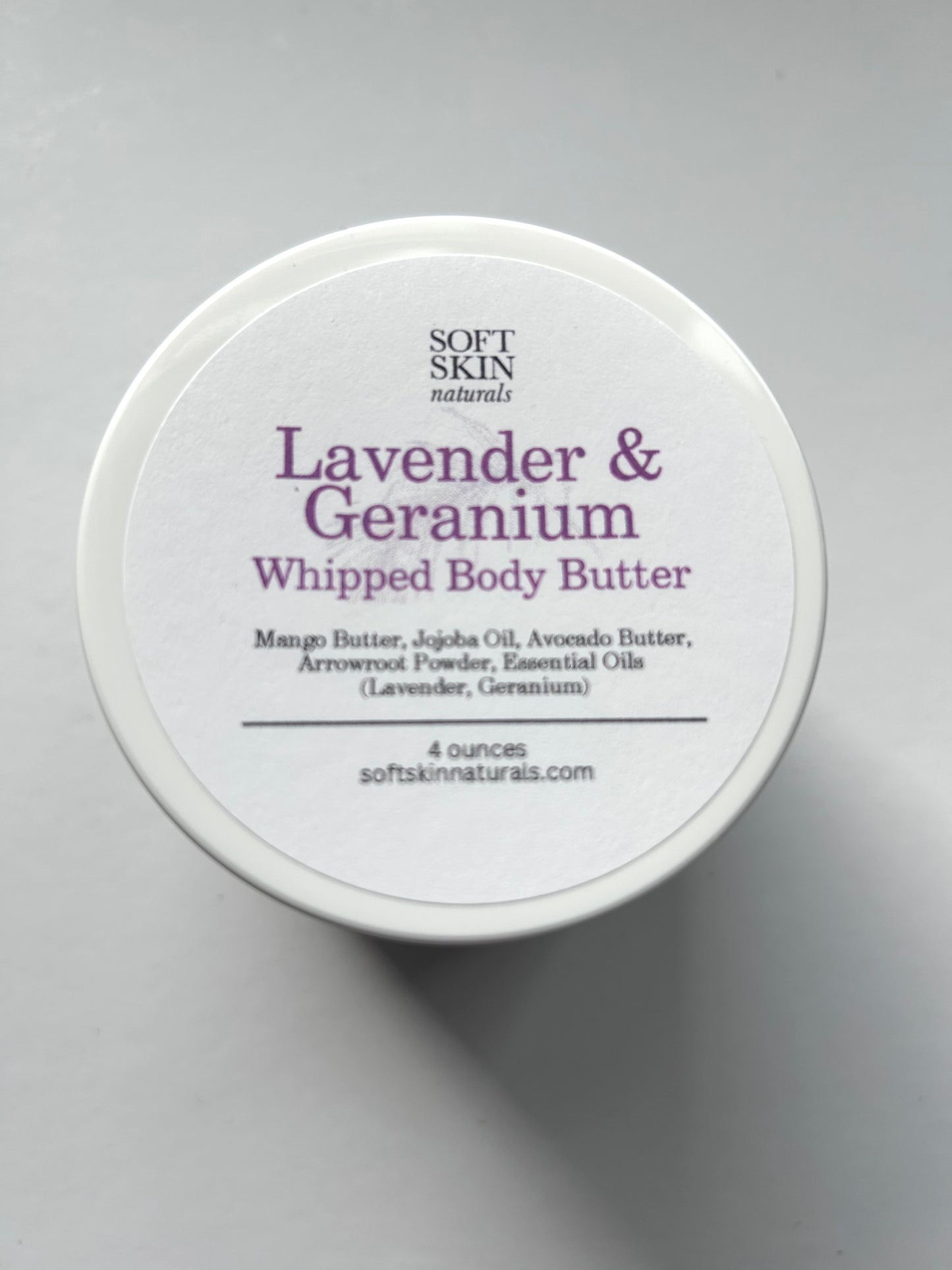 Jar of lavender and geranium body butter